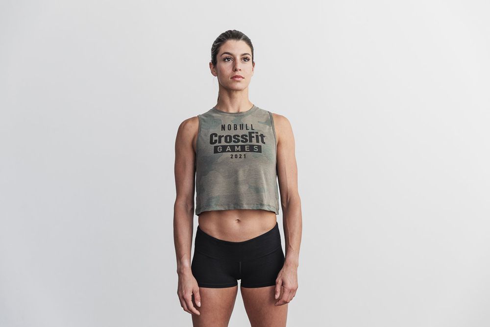 NOBULL Crossfit Games® 2021 Muscle Tank Üstleri Bayan - Yeşil Ordu Camo - Turkiye (FSJ-184730)